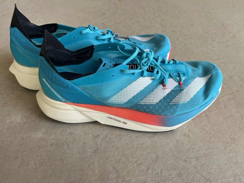 adidas Men’s 4 /W 5 ADIZERO ADIOS PRO 3 Running Shoes ‘Lucid Cyan’ ID8468 NEW - Image 4 of 4