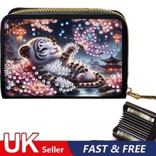 Diamond Painting Card Holder  Purse Diamond Art Wallet Pouch for Women (D)