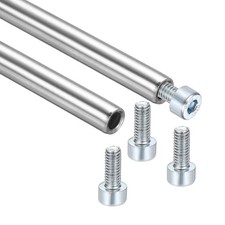 2 Pcs Linear Motion Rod Shaft Guide, 6mmx200mm 304 Stainless Steel with Screws