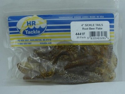 Haw River HR Tackle 4441F Sickle Tail Grub 4'' Color Root Beer Flake 20CT