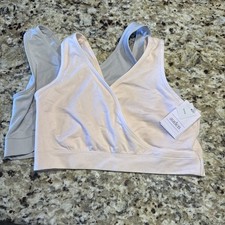 Auden 2 Pack Grey/pink Nursing Bras Size large NWT