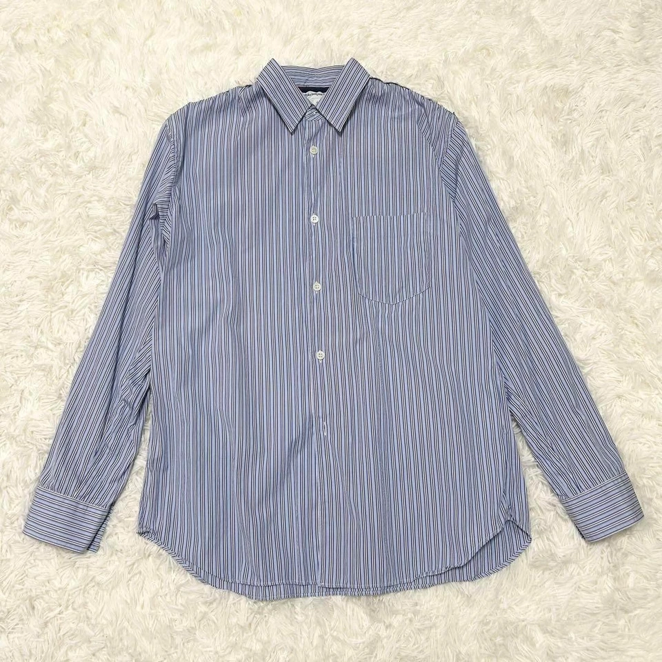 Б/У COMME DES GARCONS ДОК-СТАНЦИЯ ДЛИННЫМ РУКАВОМ РУБАШКА, РАЗМЕР МАЛЕНЬКИЙ, СИНИЕ ПОЛОСЫ, UN - Изображение 3 из 4