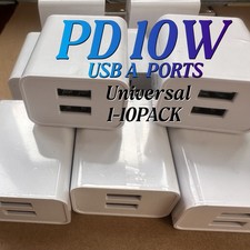 Dual USB Port Jack 5V 2A 10W Wall Power Adapter 5 Volt 2Amp AC to DC Charger Lot