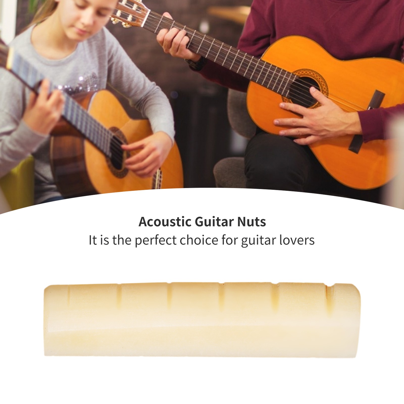 Unbleached Acoustic Guitar Nuts Fit For 43mm Guitar Slot Pure Complete Bone Fit