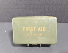 Vintage Bell System-S Metal First Aid Kit Box 1950s/60s era,  Small Travel Size
