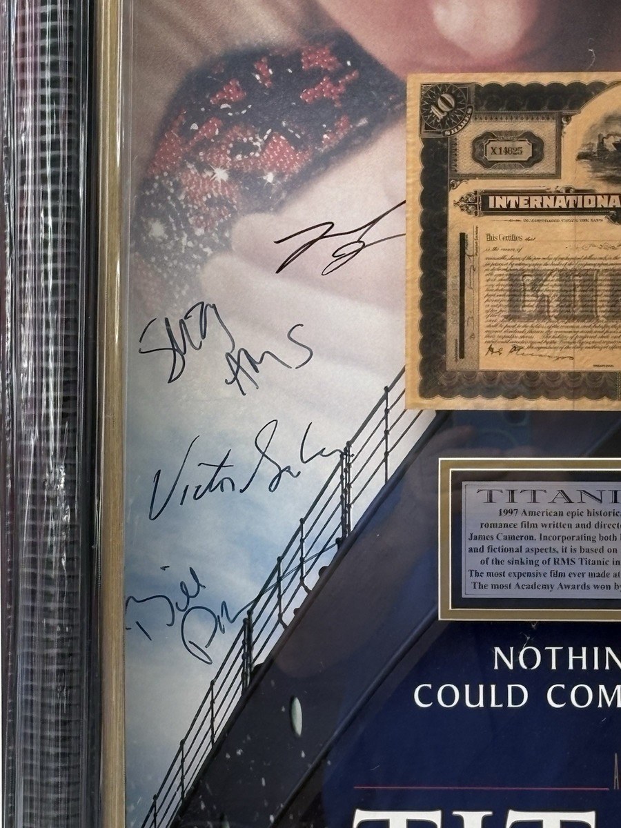 Titanic Cast (11) Signed Movie Poster Framed Model Of Ship and