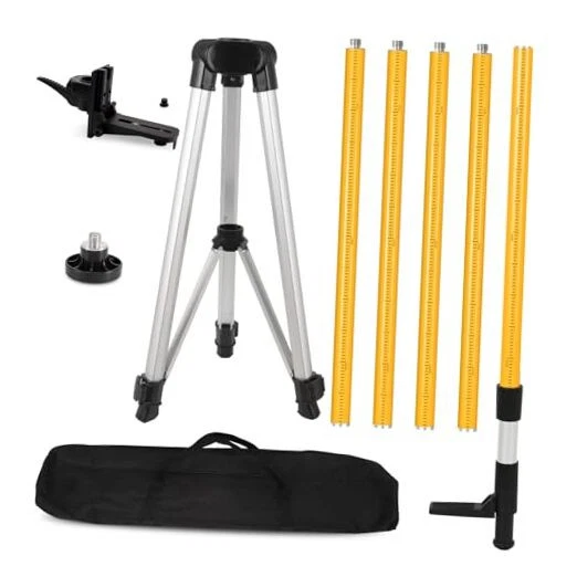Laser Level Pole with Adjustable Mount 5/8'' 1/4'' thread, Telescoping tripod