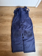 LL Bean Cold Buster Bib Kids Snow Pants Deepest Blue Insulated Overalls Size 5-6