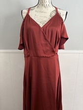 WOMENS NINE WEST FLOOR LENGTH MAXI DRESS AUBURN COLOR SIZE XL (WORN ONCE)