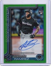 2025 Topps Update #US11 Agustín Ramírez Marlins Real Ones Auto Green 19/99