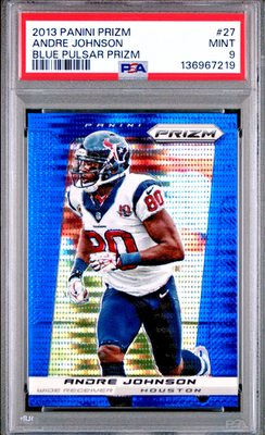 #ad 2013 Panini Prizm 27 Andre Johnson Blue Pulsar PSA 9 Houston Texans $49.99
