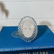 Vintage Lead Crystal Mini Oval Picture Frame | Burnes | 4.25” x 3”