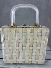 Stylecraft Miami Vintage Handbag  Lucite Top Handle Preppy Beach