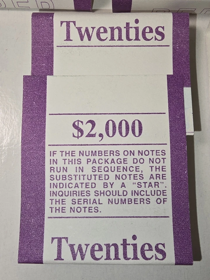 5 BEP Currency Money Cash Straps Total -From 2006 $20 ($20000)  BEP Brick - Image 2 of 4