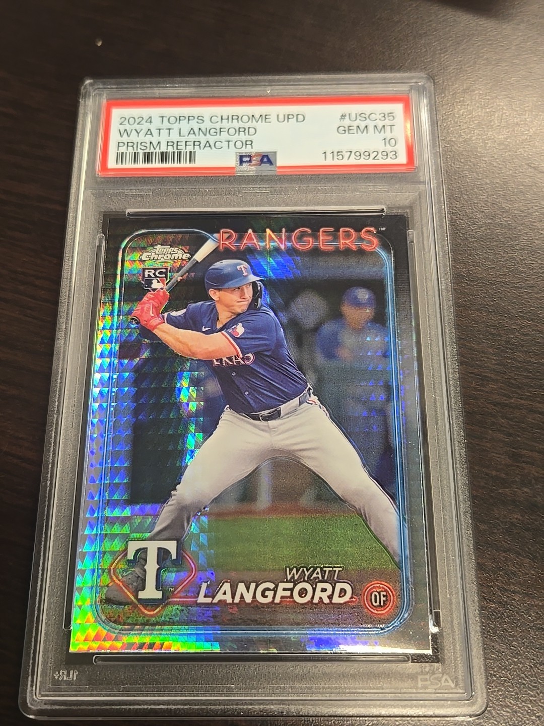 2024 Topps Chrome Update  Wyatt Langford #USC35 Prism Refractor (RC) PSA 10