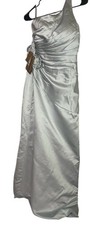 light in the box dress Size 10 Silver One Shoulder Floral Evening Gown NWT