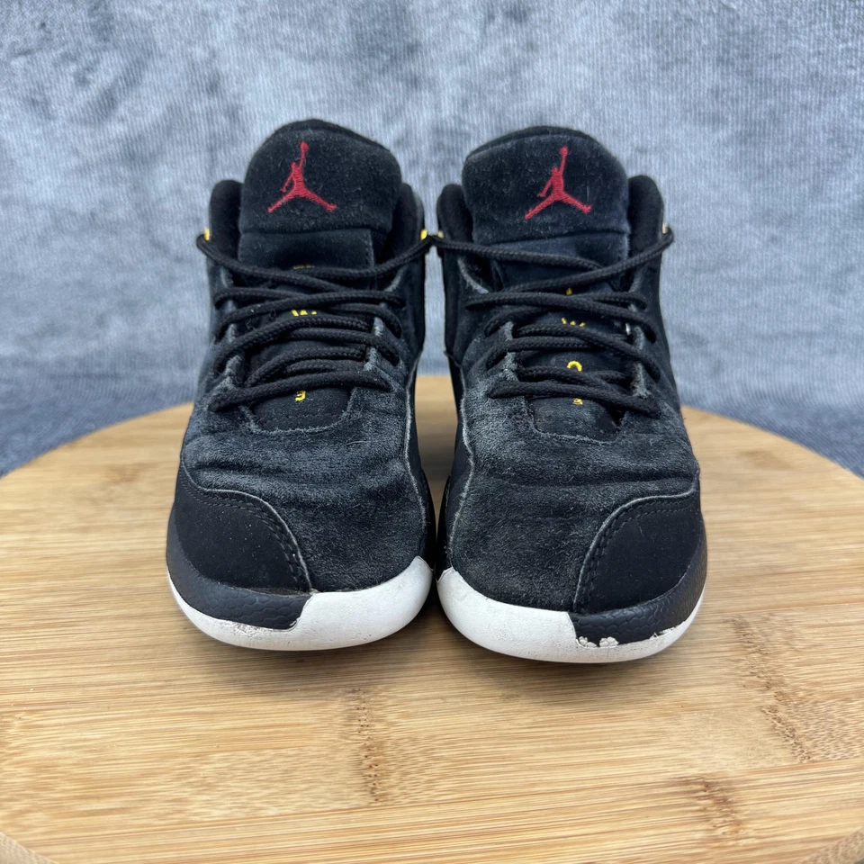 Nike Air Jordan 12 Retro Shoes Kids Size 12C Black White Reverse Taxi 151186-017 - Image 2 of 4