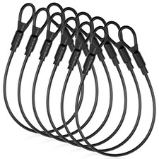 6-Pcs 12" Security Cable 4mm Braided Steel PVC Coated Loop End Safety Wire