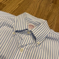 Vintage Brooks Brothers Makers Button Down Long Sleeve Shirt Men s XL Stripe Vtg