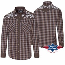 MORGAN chemise Stars and Stripes western country Homme