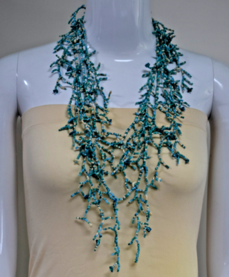 #ad #ad ANTICA SARTORIA AQUA CREAM BEADED LOVELY NECKLACE NWT $11.99