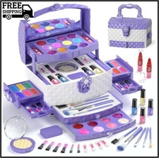 PERRYHOME Kids Makeup Set for Girl 56 Pcs Washable Real Cosmetic, Safe  Non-Tox