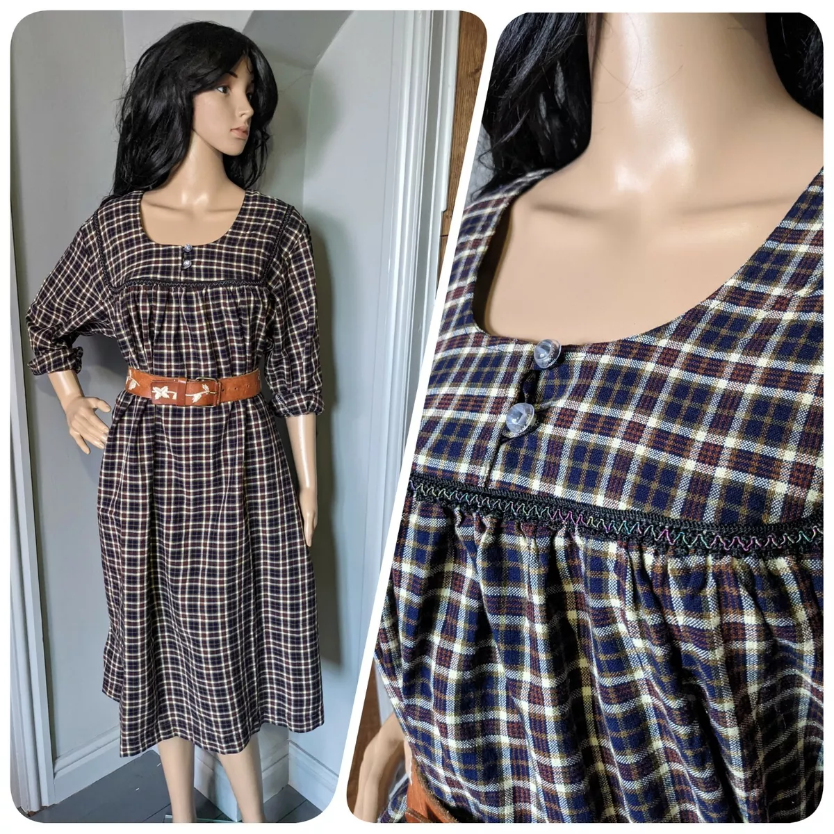 70s clearance checkered dress