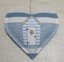 Laura Ashley Awning Stripe Beach Hut Seaside Heart Hanger Fryett Blue - FR
