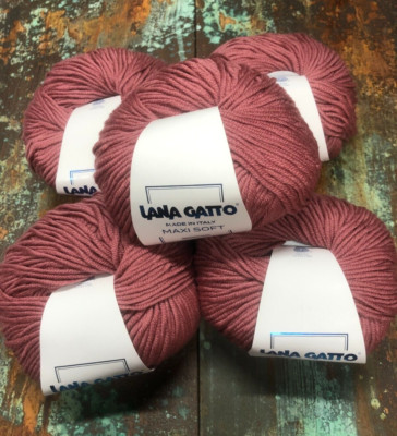 Lot of 5 Lana Gatto Rose Maxi Soft  Merino Wool 50g/90m Each #14445