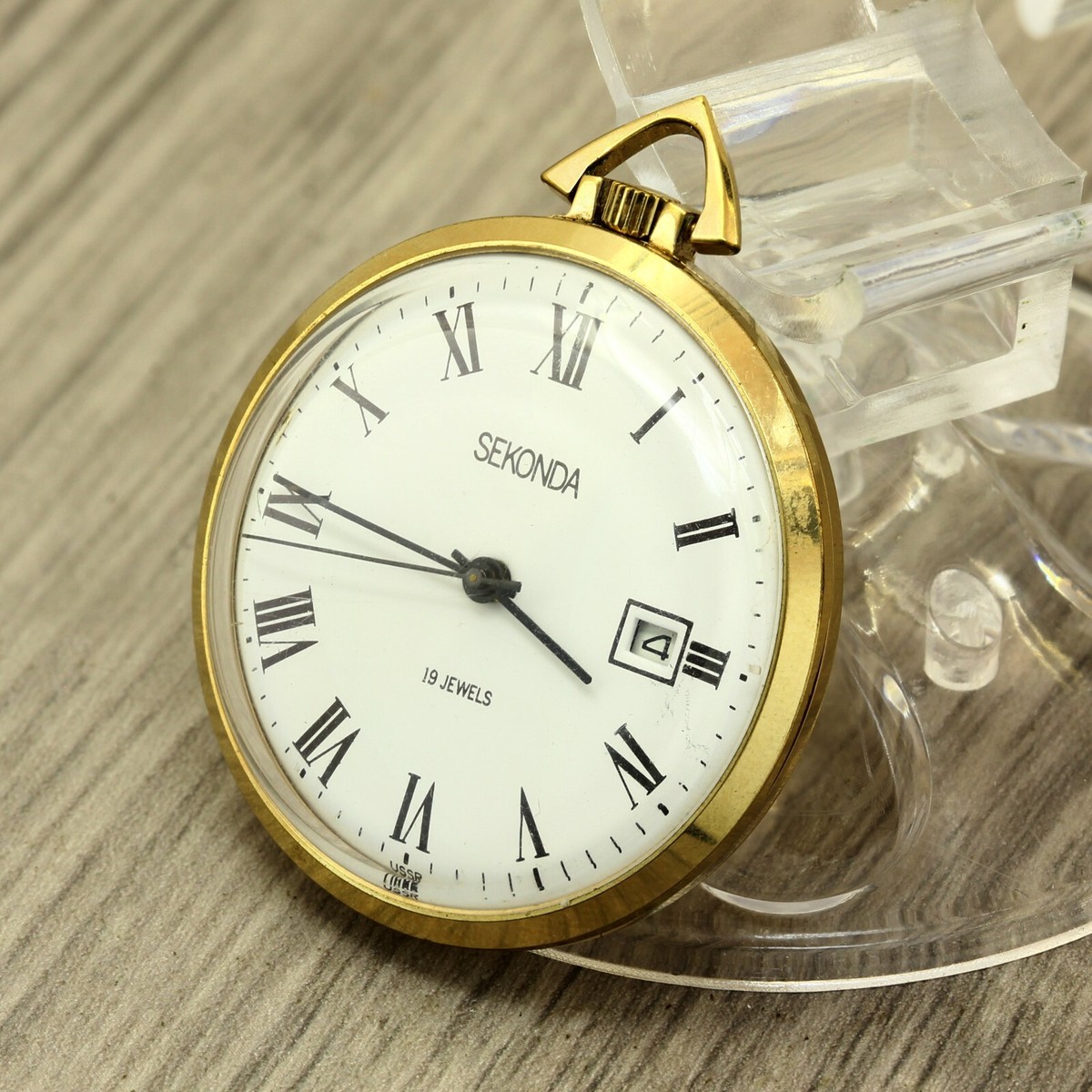 Sekonda raketa USSR Soviet gold plated AU open face pocket