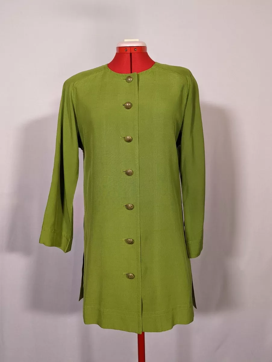 Green silk jacket sale