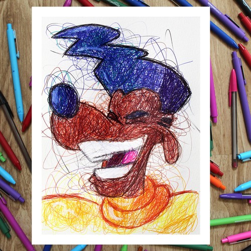 Powerline Ballpoint Pen Print, Goofy Movie Art Poster - Picture 3 of 3