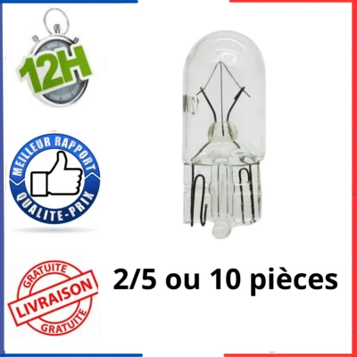 Ampoule Bulb T10 W5W 12v 5w blanc 2/5/10pcs Voiture Phare Ampoule Halogène 3000k - Bild 1 von 4