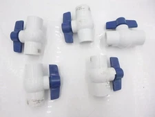 5 Pack Smith-Cooper In-line T-Handle PVC Ball Valve 1" Slip 02939122K