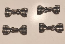 4 X Sterling Silver Double Cord Clasp Ends