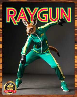 Raygun - Breakdancer - Olympics - Rare - Metal Sign 11 x 14