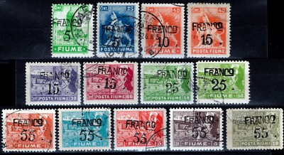 RIVER 1919 - Various subjects overprinted in francs (13 val. USED)