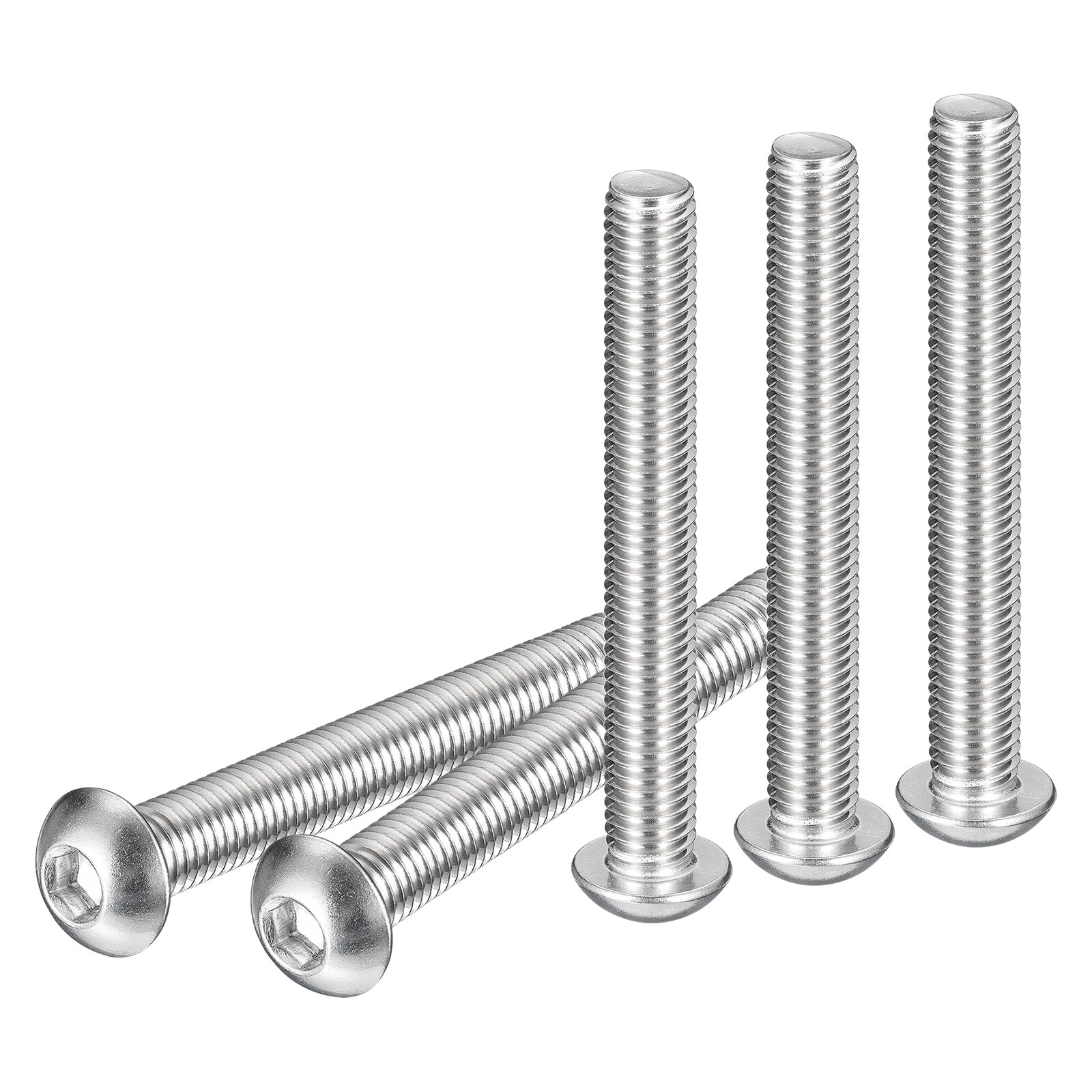 6PCS M10-1.5x80mm Button Head Socket Cap Screw Hex Drive Full Thread Fastener