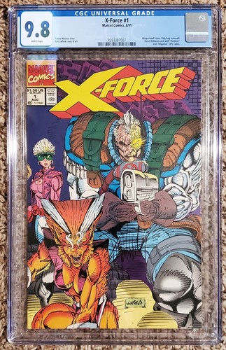 Upc Code Comics X-FORCE 1 CGC 9.8 WP NEGATIVE UPC CODE New CASE Copper Age MARVEL ...