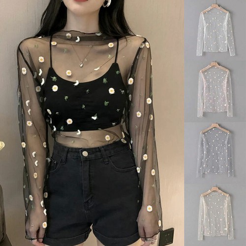 Summer Women T-shirt Long Sleeve Daisy 