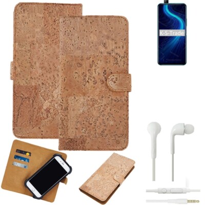 FÜR Huawei Honor X10 Pro + EARPHONES HÜLLE TASCHE KORK CORK ETTUI SCHUTZ COVER