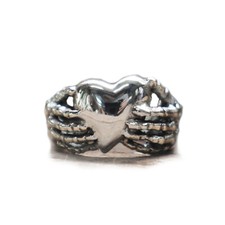 Claddagh Ring unisex sterling silver 925 irish biker viking boho punk skull