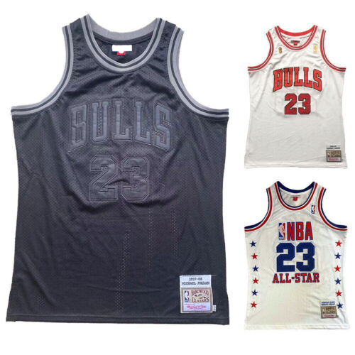 Neu Retro Michael Jordan #23 Chicago Bulls Basketball Trikot Genäht klassisch DE - Bild 1 von 33