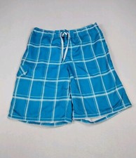 OP Swim Trunks Men's Large Blue Checkered Ocean Pacific Mesh Lined Summer