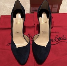 NEW Christian Louboutin Round Chick 85 Heels Marine Blue 41.5