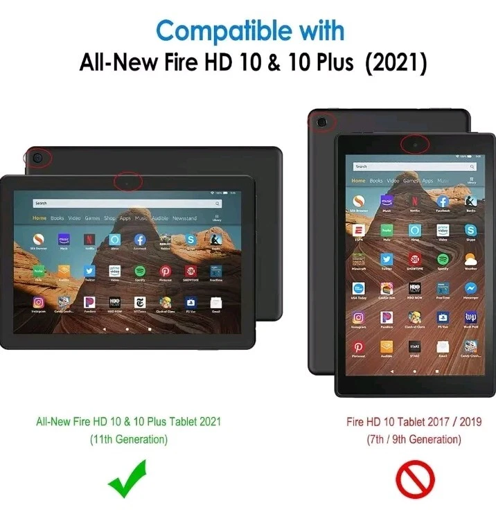 Black Folio Case Amazon Fire HD Tablet 10 Plus 11th Gen 2021 JETech Auto Sleep - Image 2 of 4