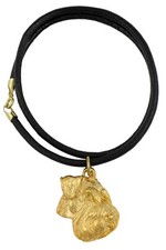 Schnauzer IV - Dog Collar, Gold-Plated Pendant For Dog Lovers, Unique