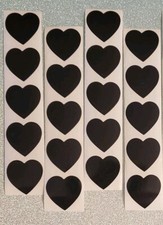 20 HEART STICKERS/BLACK HEART ENVELOPE SEALS LABELS/HEART SHAPED STICKERS