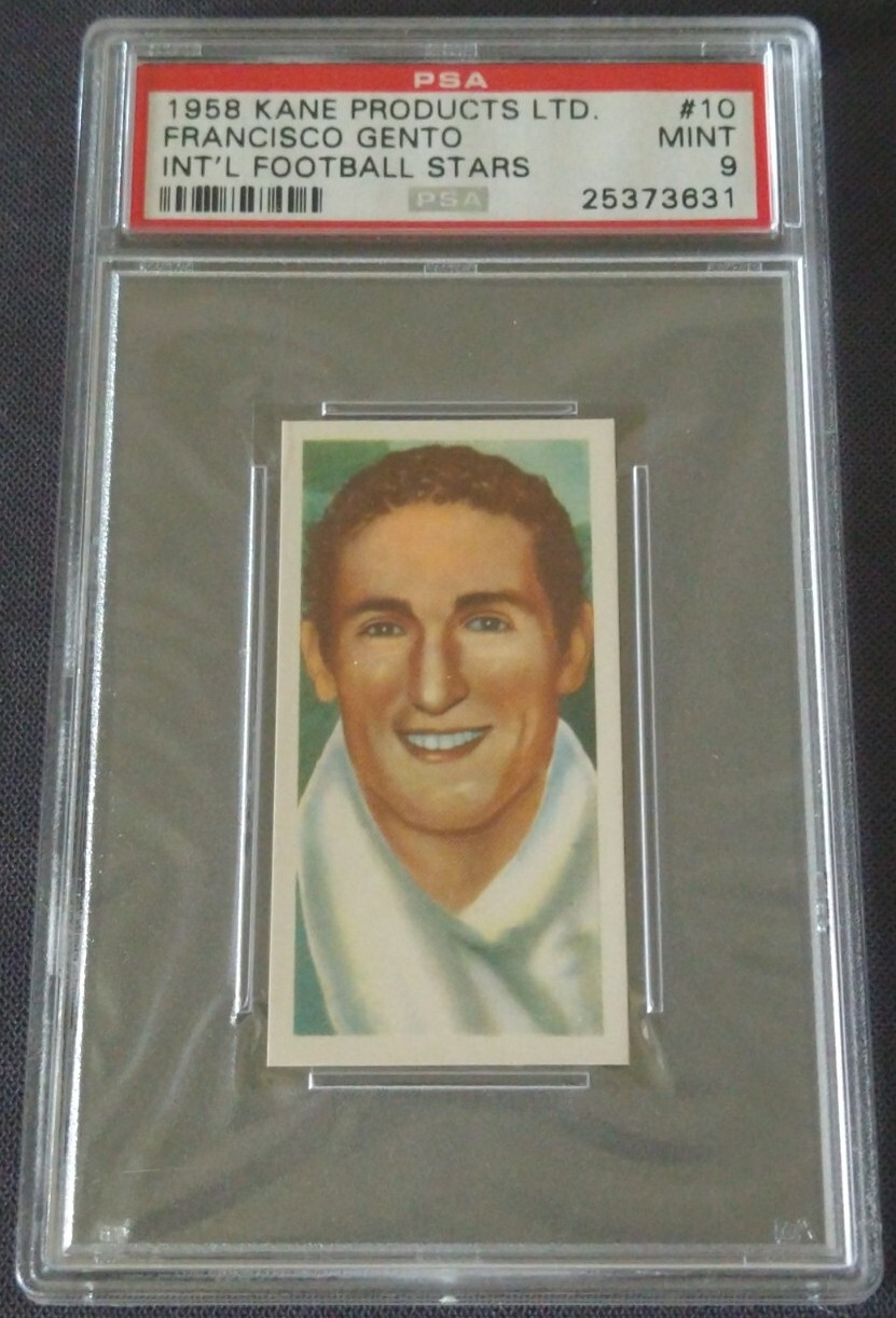 1958 Kane Intl Football Stars #10 Francisco "Paco" Gento PSA 9 como nuevo Real Madrid