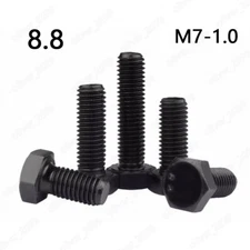 M7 Black 8.8 Steel Hexagon Head Bolts Screws Pitch 1.0